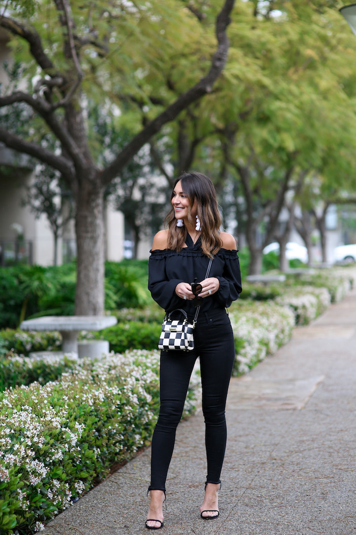 black off the shoulder top