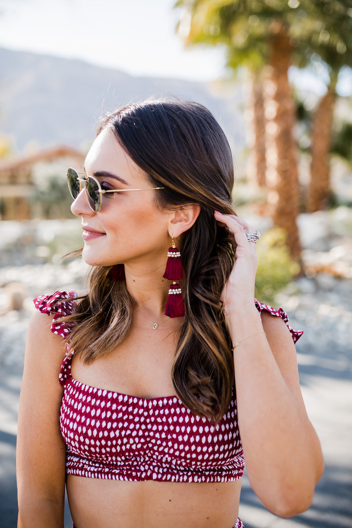 red tassel earrings