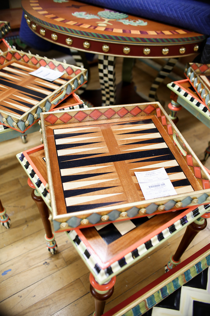 painted backgammon tray