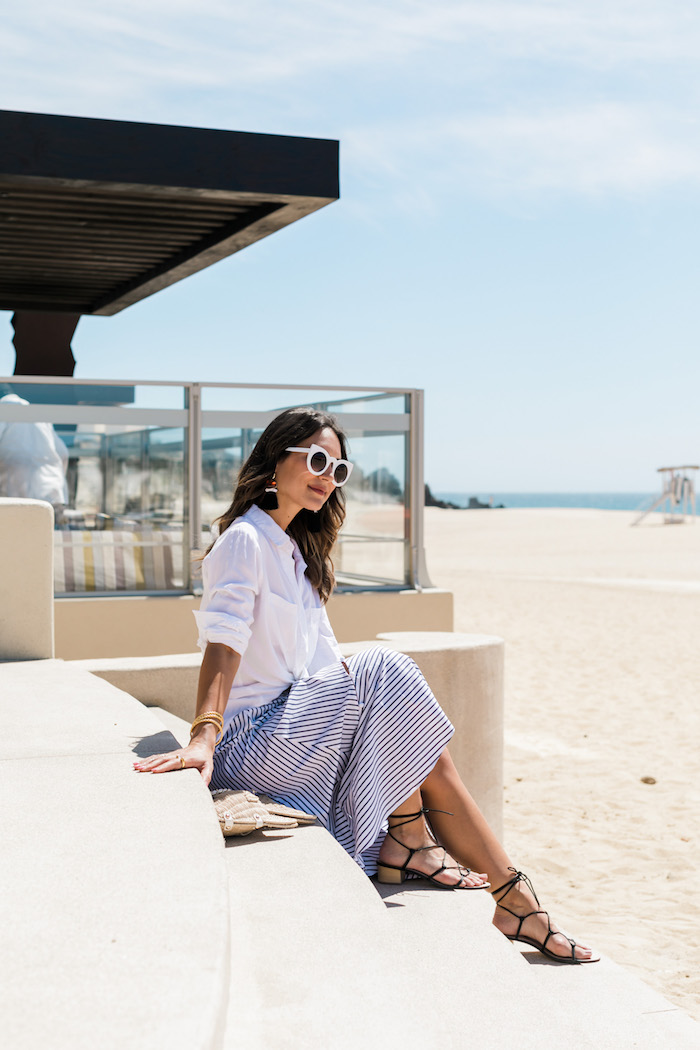 prose and poetry striped skirt