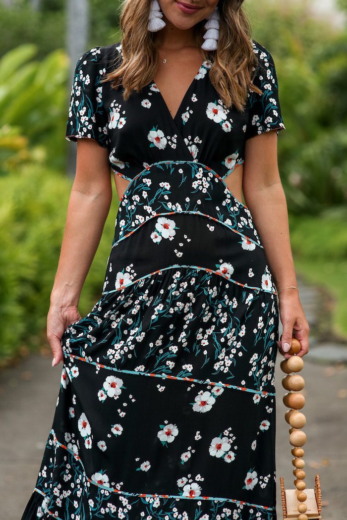 black floral maxi dress