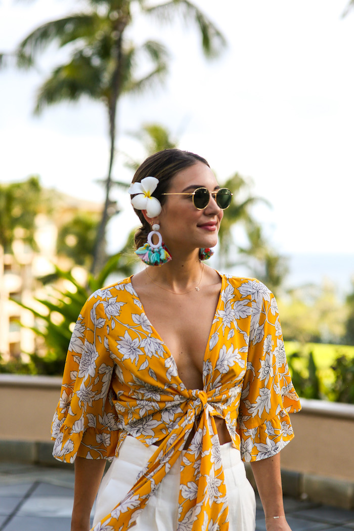 yellow crop top