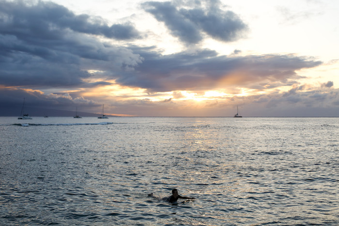 surfer at sunset