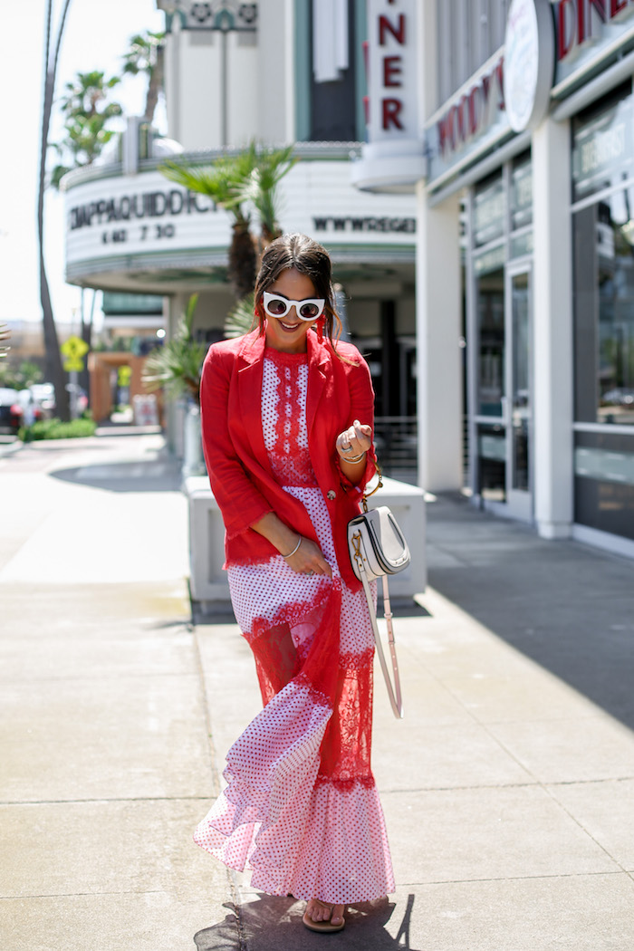 red polka dot dress