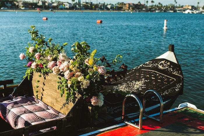 gondola with flowers