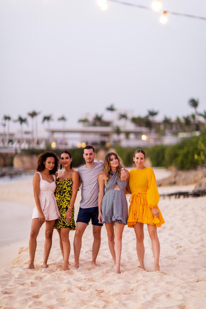 group photo on the beach