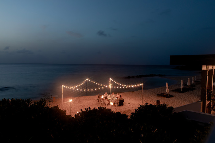 bistro lights on the beach