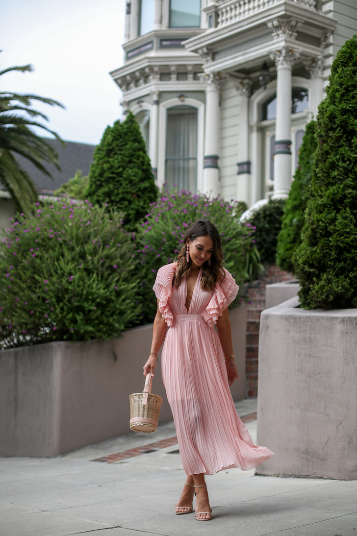 Pleated Midi Dress Blue Birds Online | Zimmermann