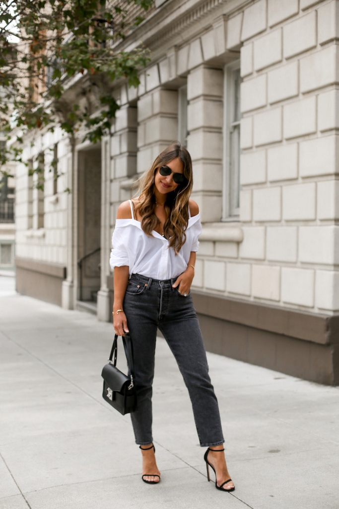 Cold Shoulder Button Down