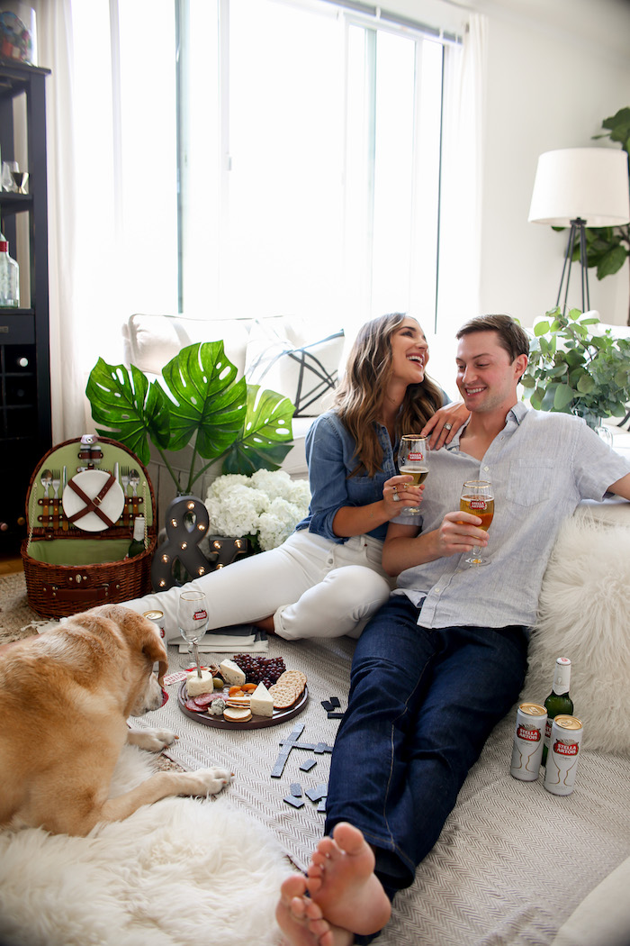 indoor picnic setup