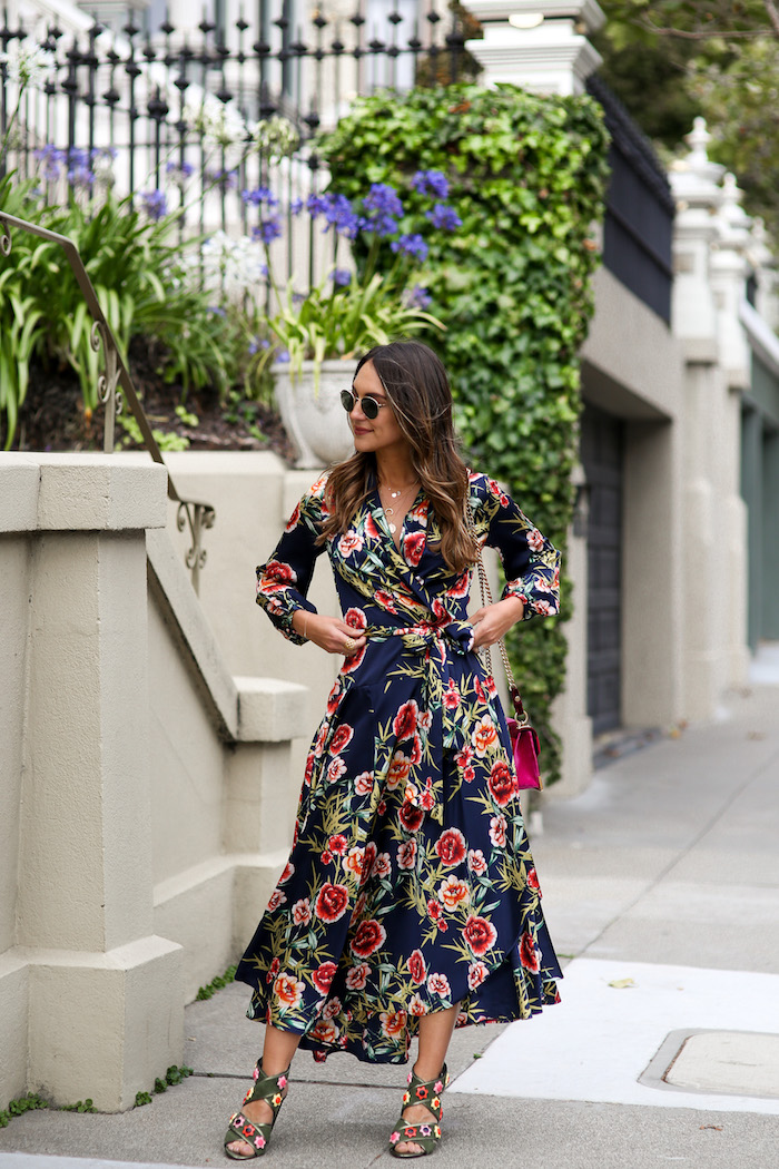 navy wrap dress