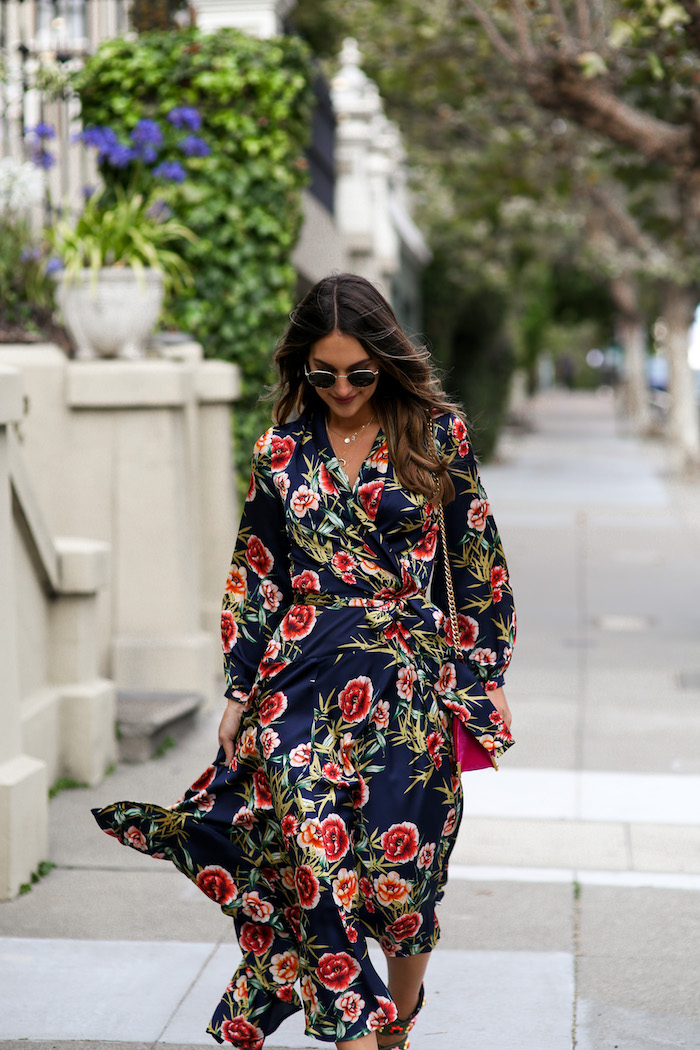 navy wrap dress