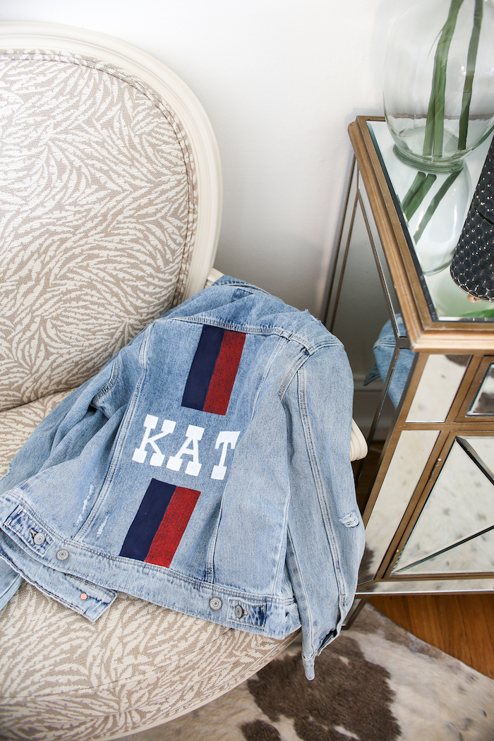 monogrammed denim jacket