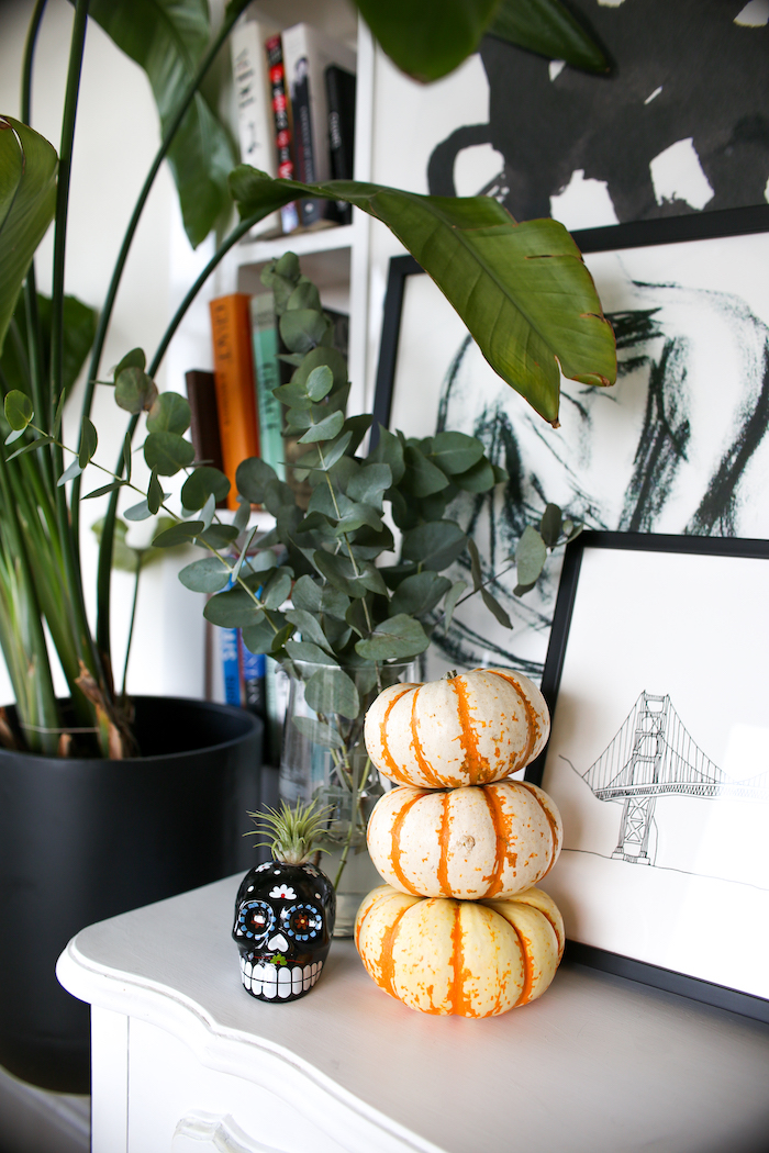 stacked mini pumpkins