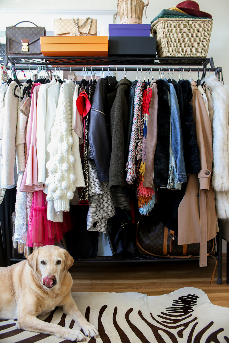 black garment rack