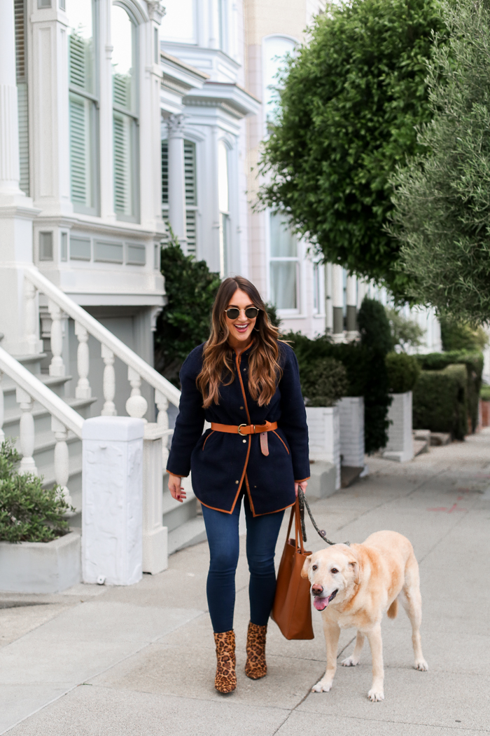 belted fuzzy coat