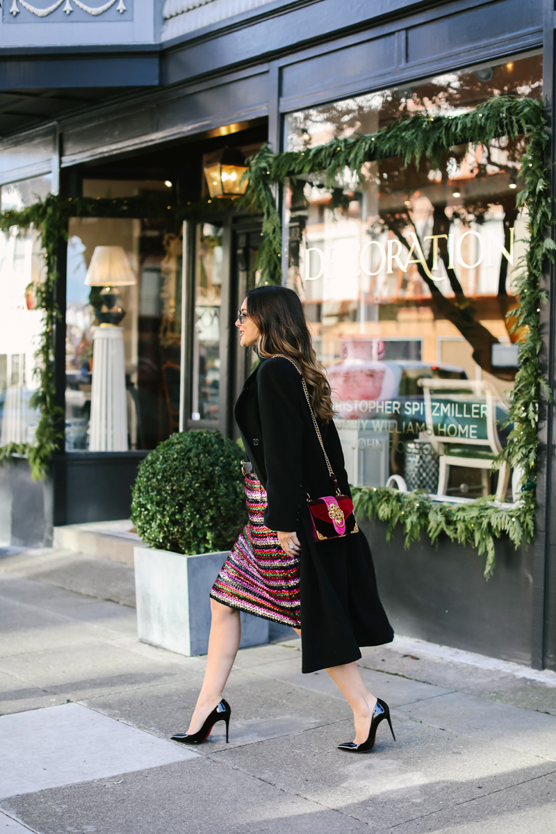 striped sequin skirt