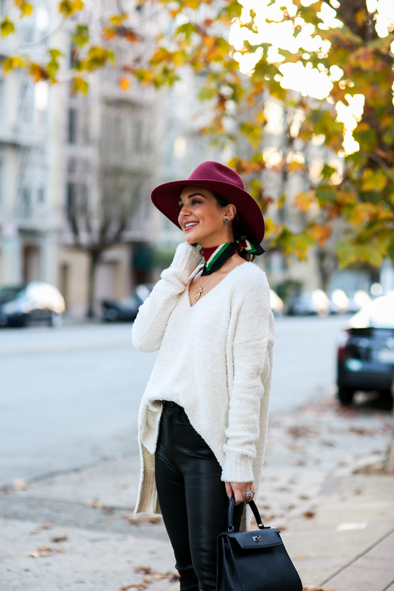 white oversized sweater