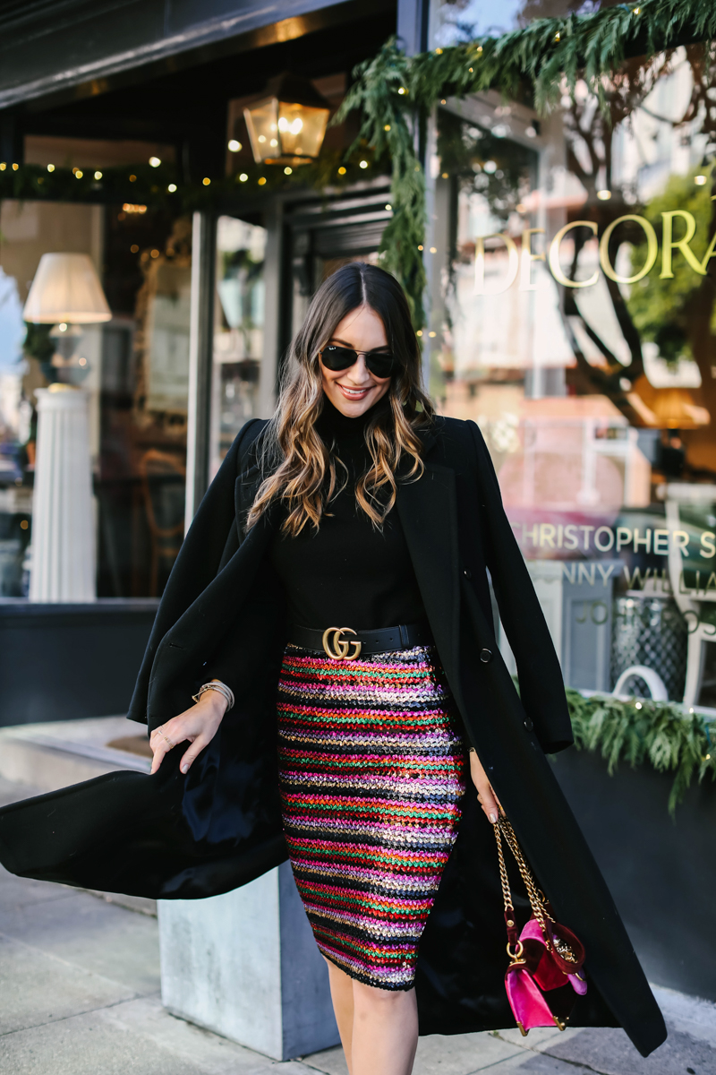 Striped sequin pencil clearance skirt