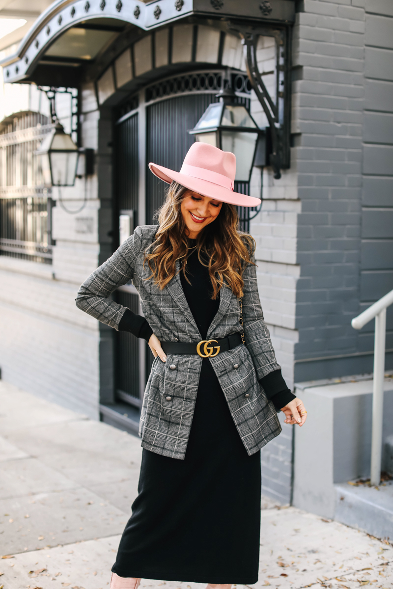 pink wide brim hat