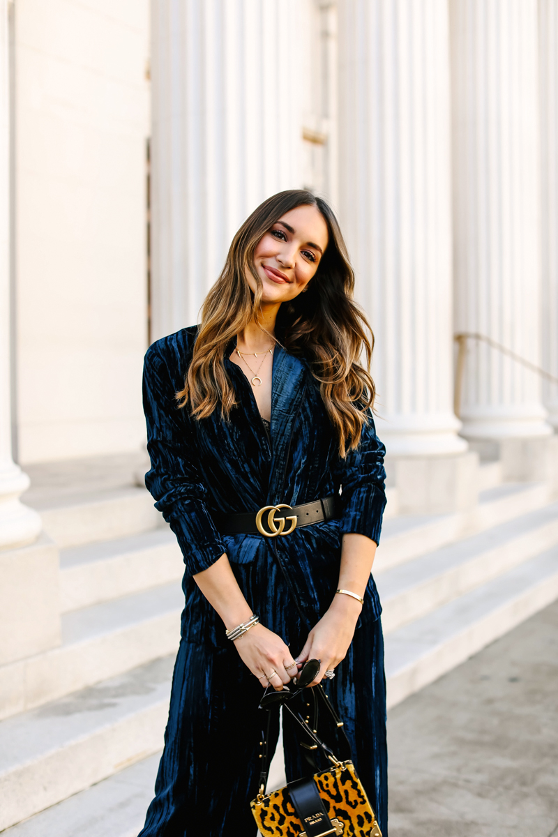 Navy Velvet Pant Suit