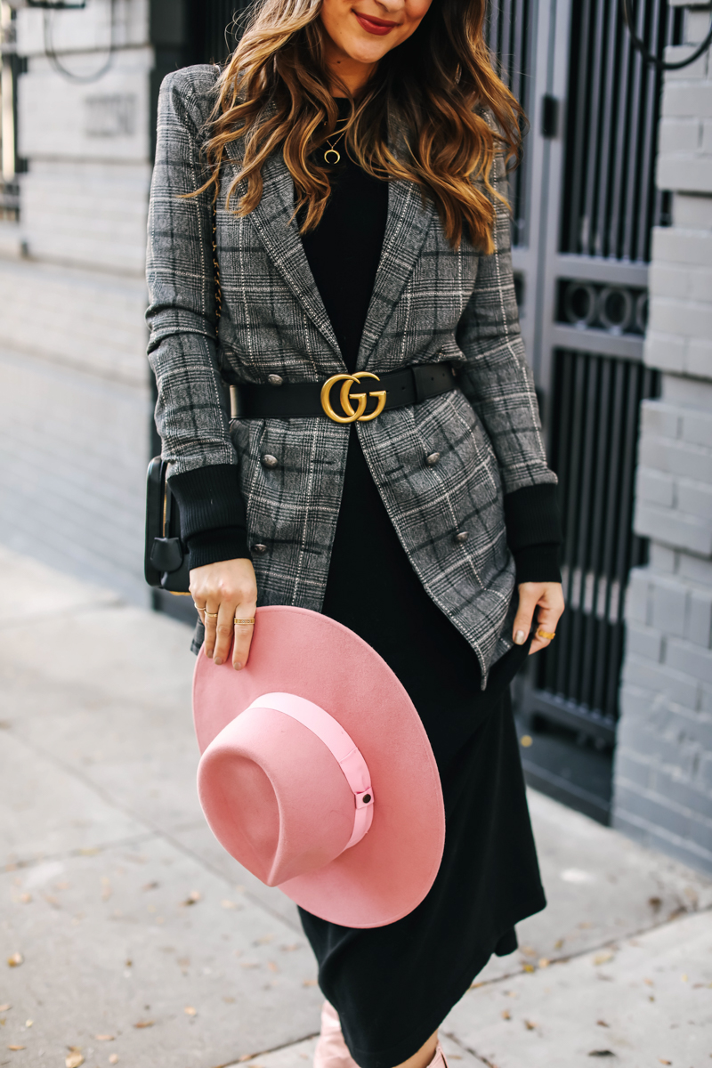 wide brim pink hat