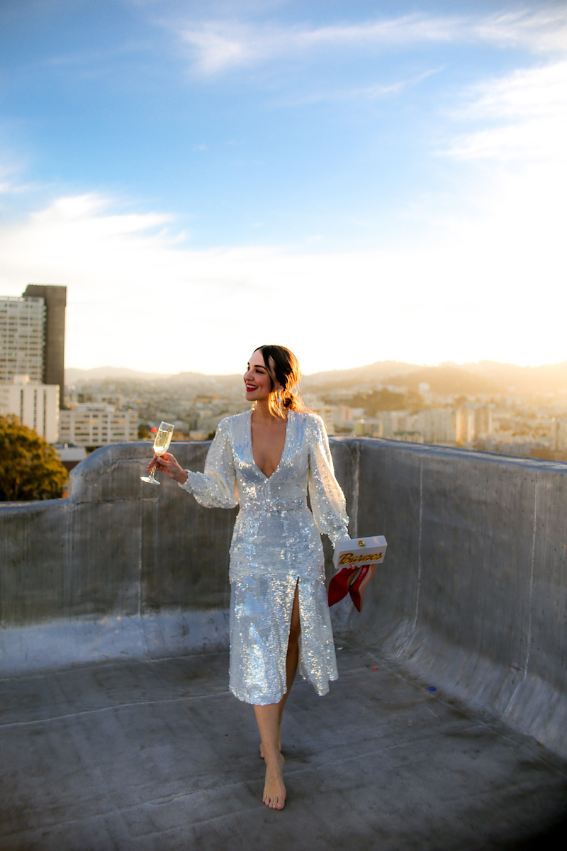 silver sequin dress