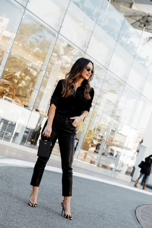 cropped leather pants