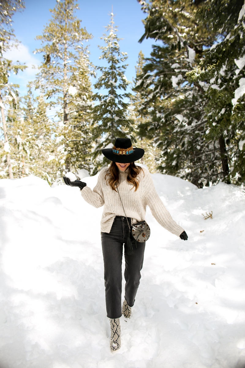 beige chunky sweater