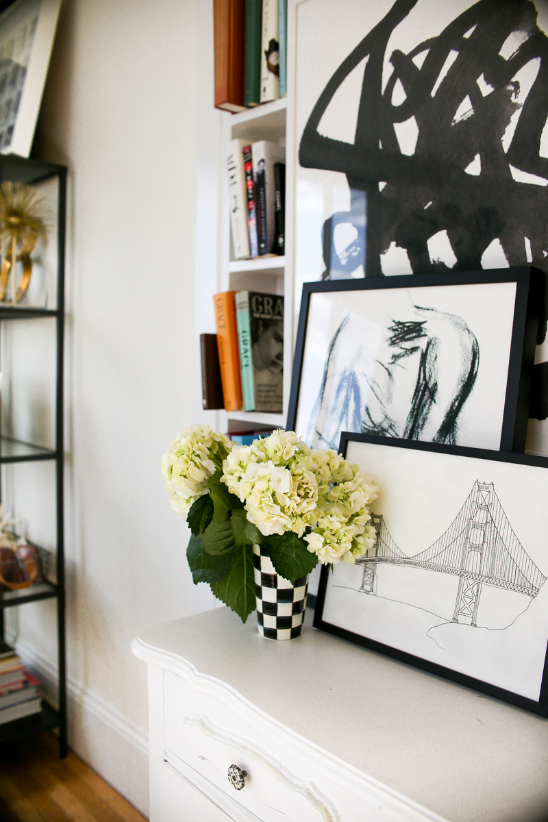 white hydrangeas