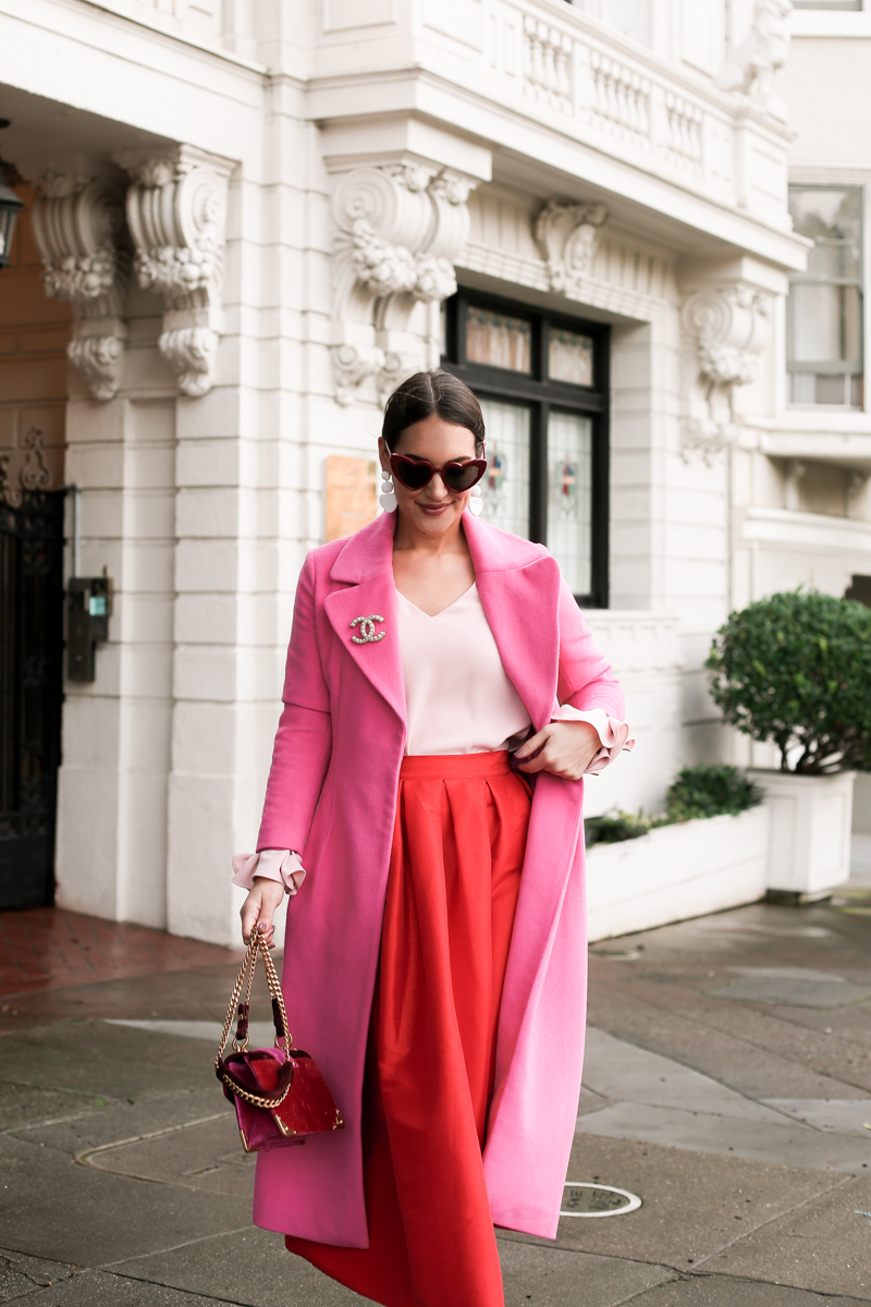 red midi skirt