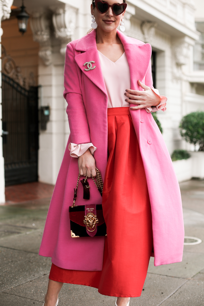 Blush and outlet red outfit