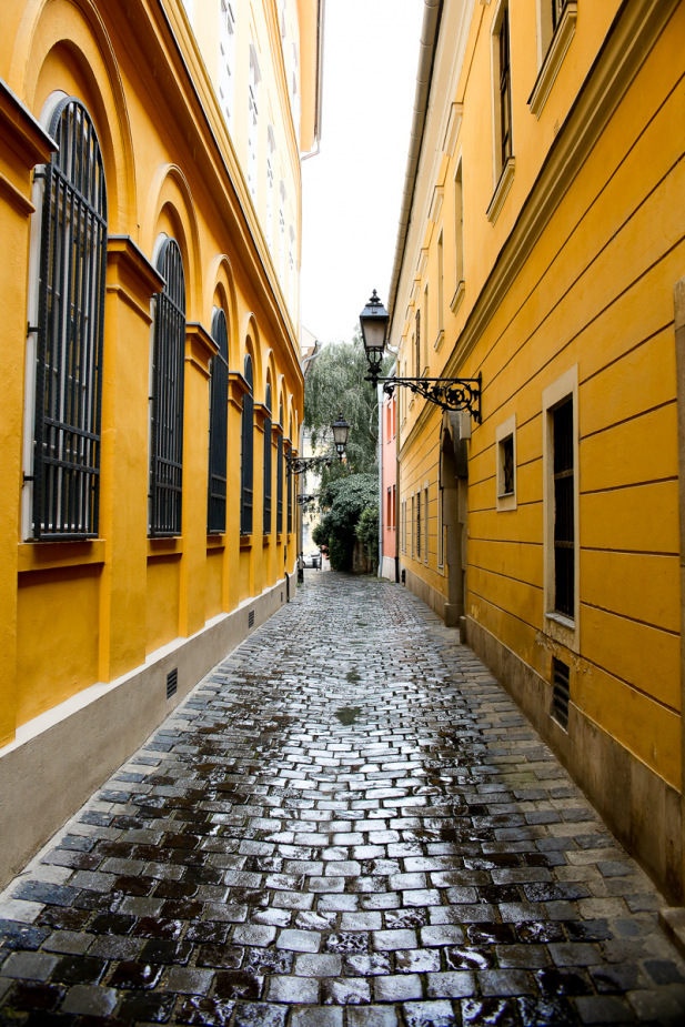yellow european alley
