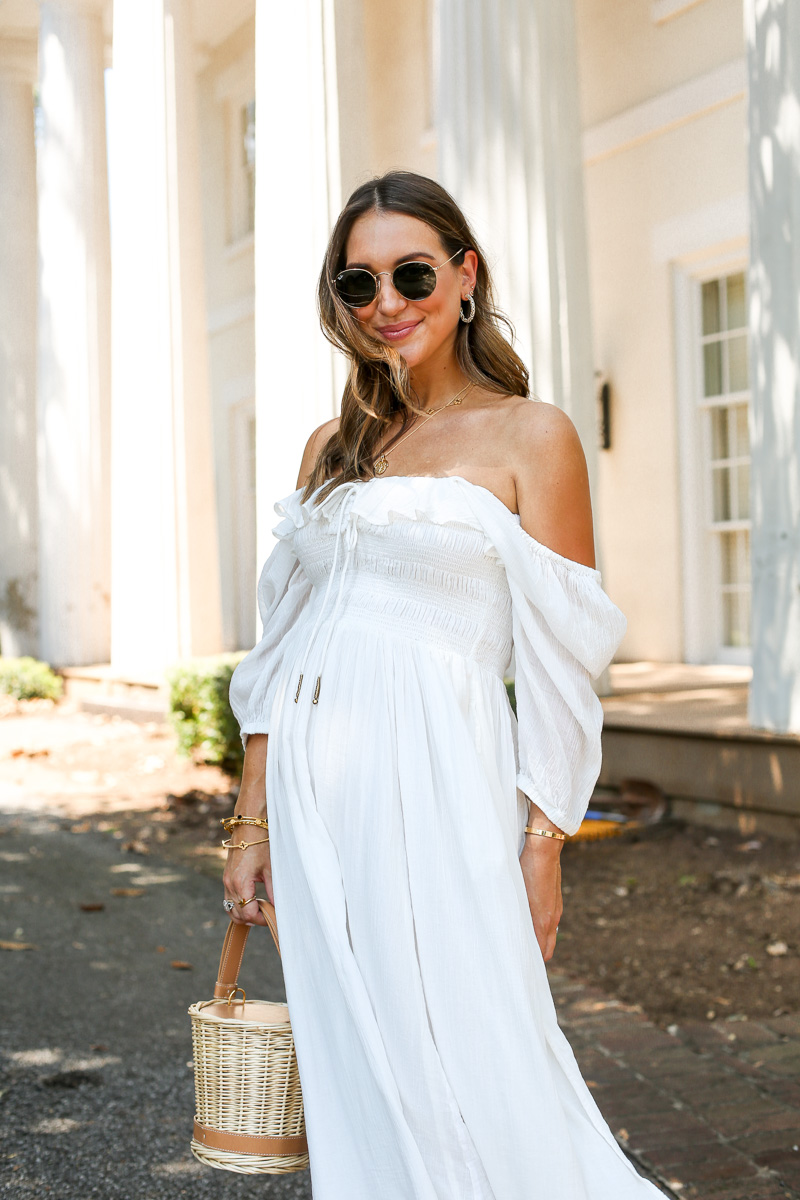 white off the shoulder sundress