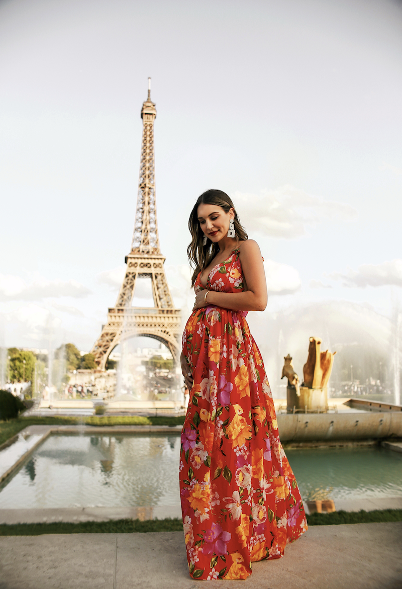 red floral maxi dress