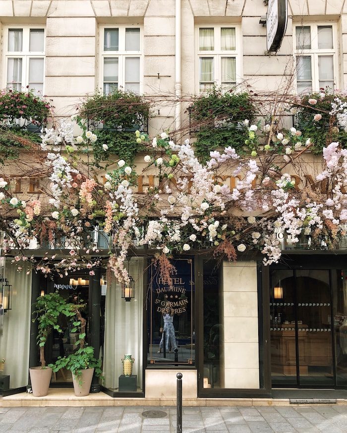 storefront with flowers