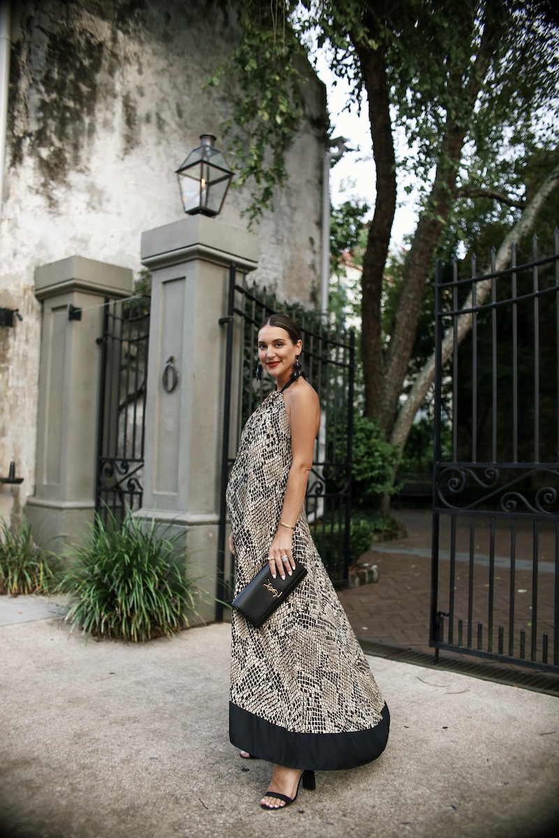 snakeskin maxi dress