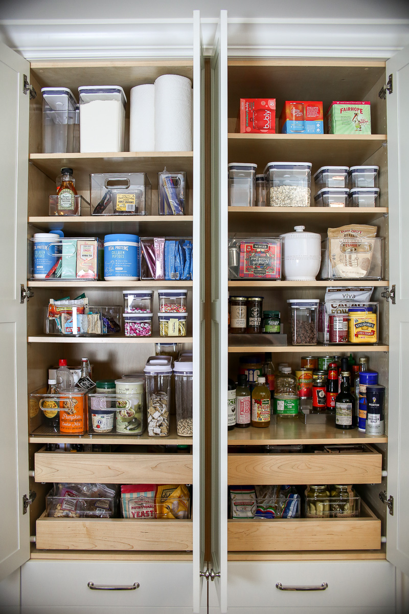 kitchen cupboard with food