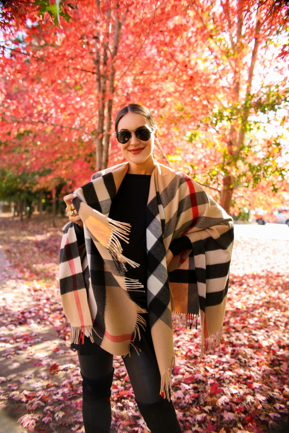 plaid burberry cape