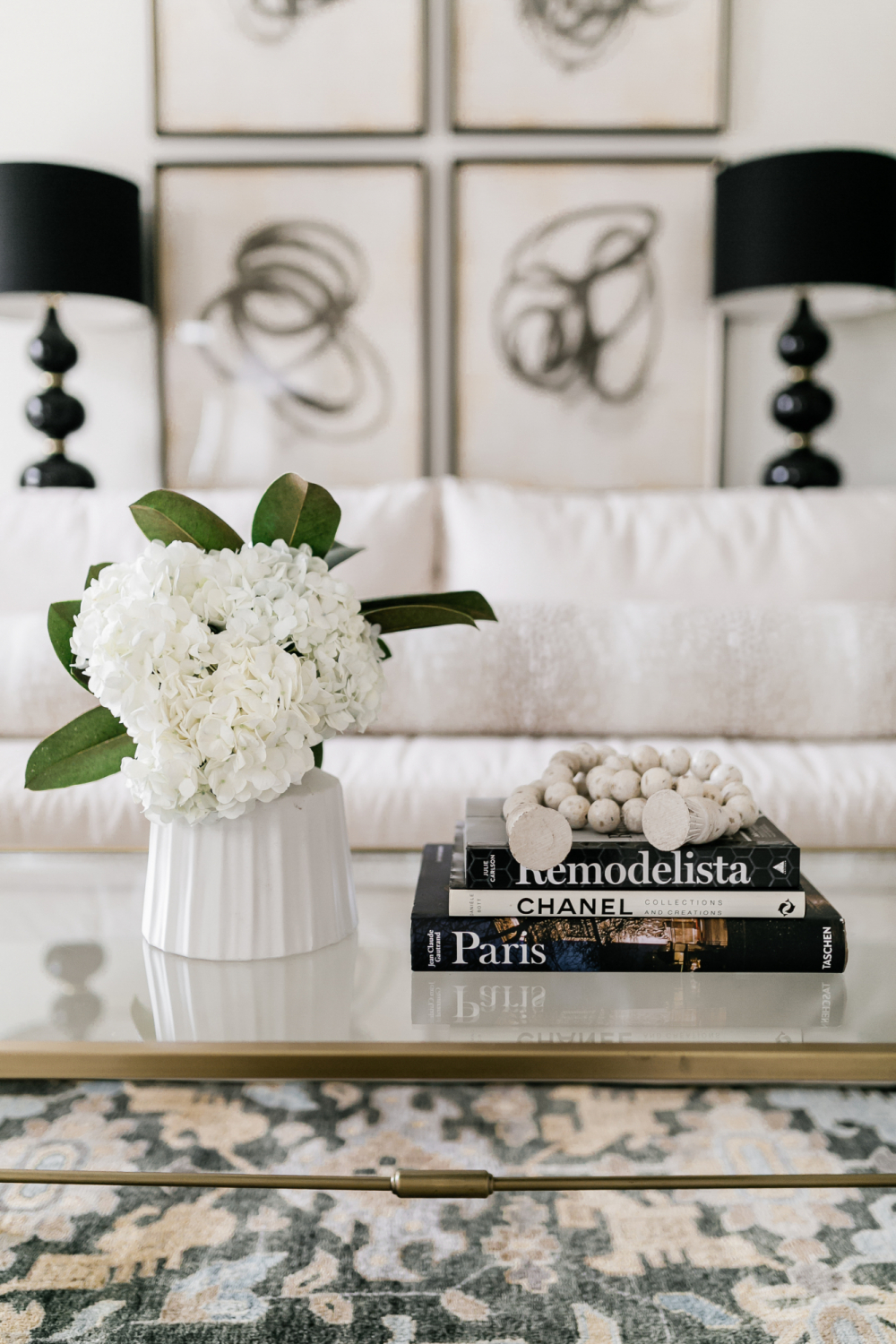 white hydrangeas