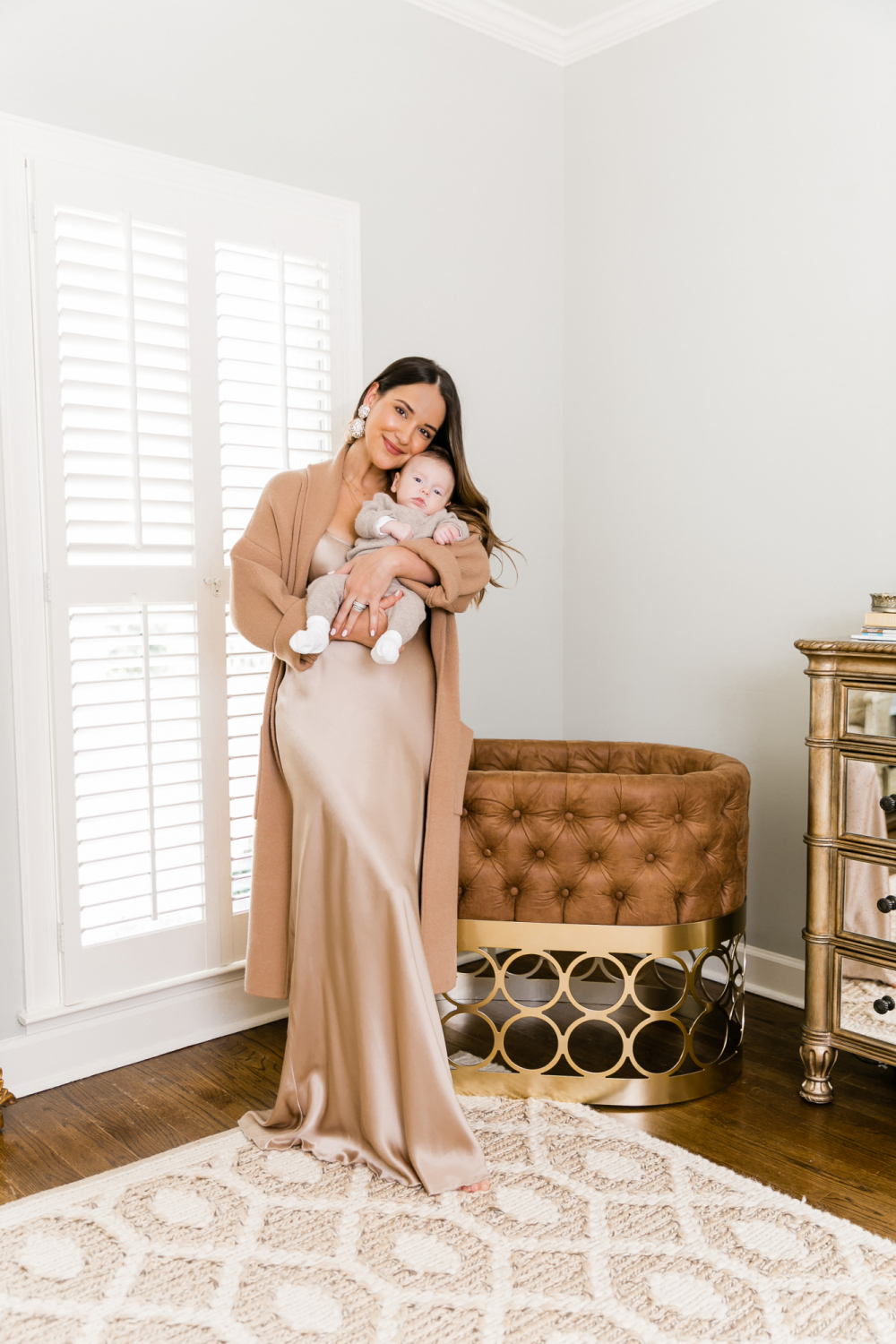 leather tufted bassinet