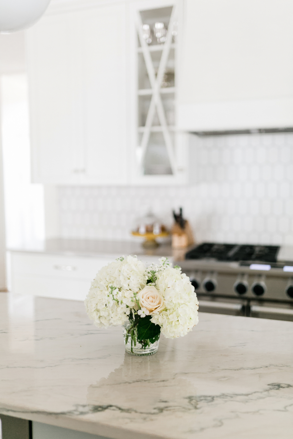 white hydrangeas