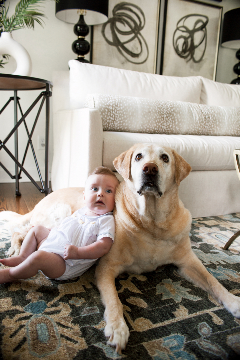 baby and lab