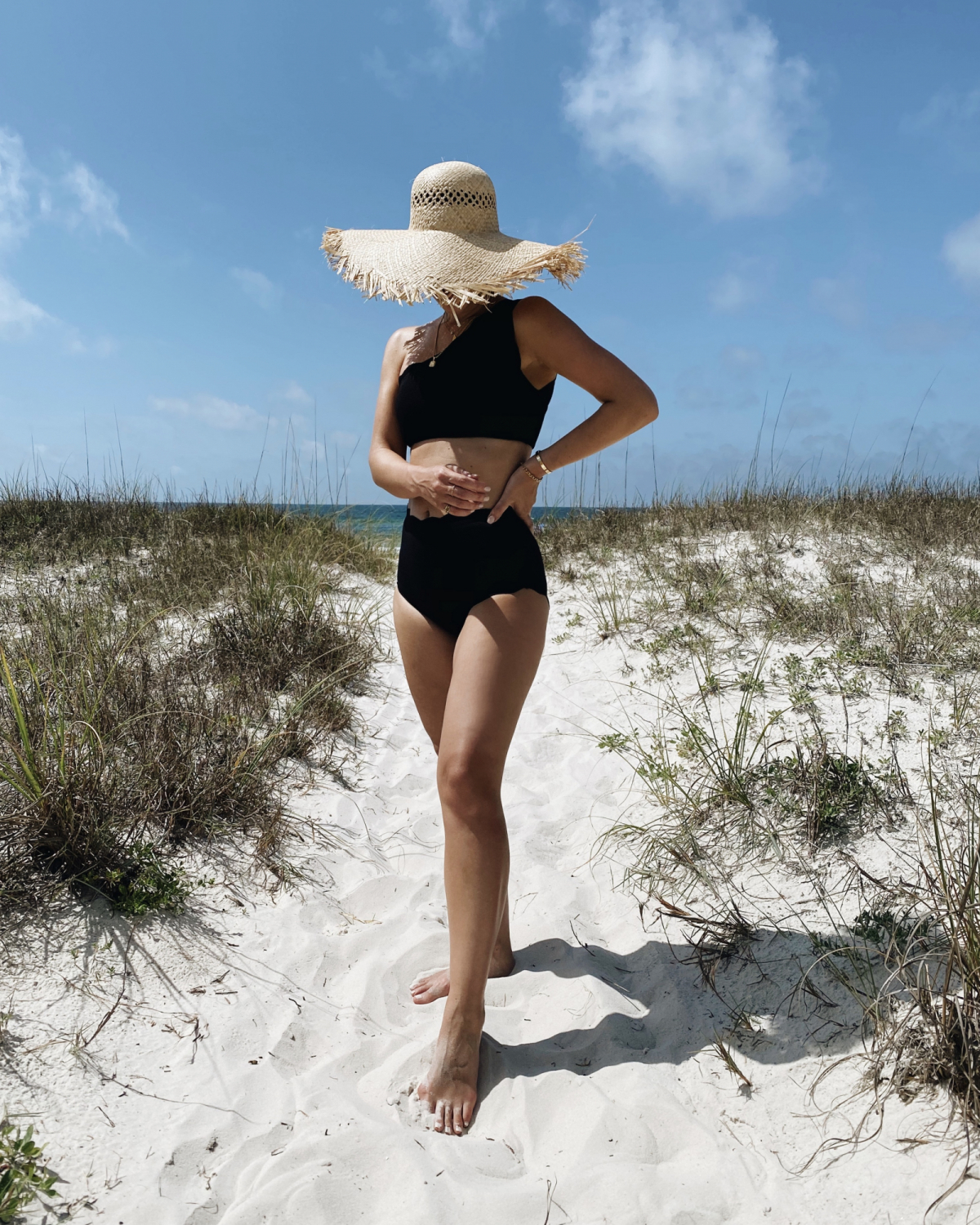 black scalloped bikini