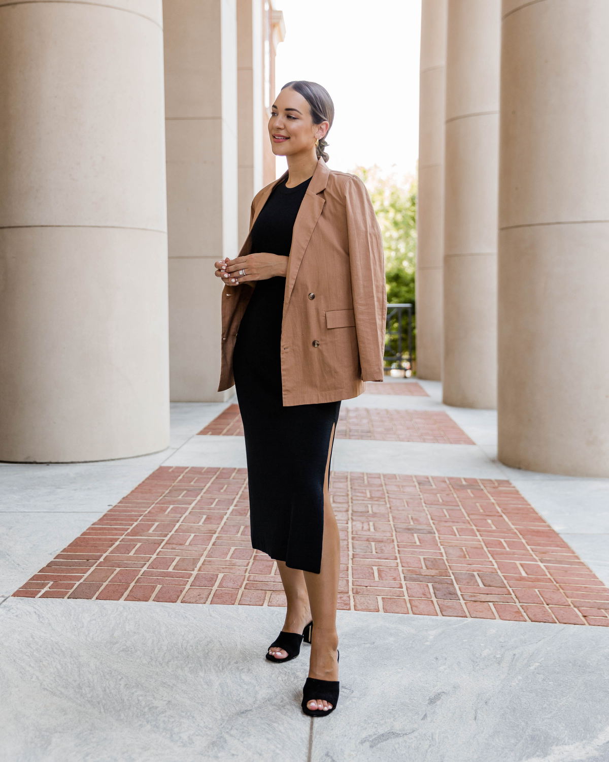 black midi dress