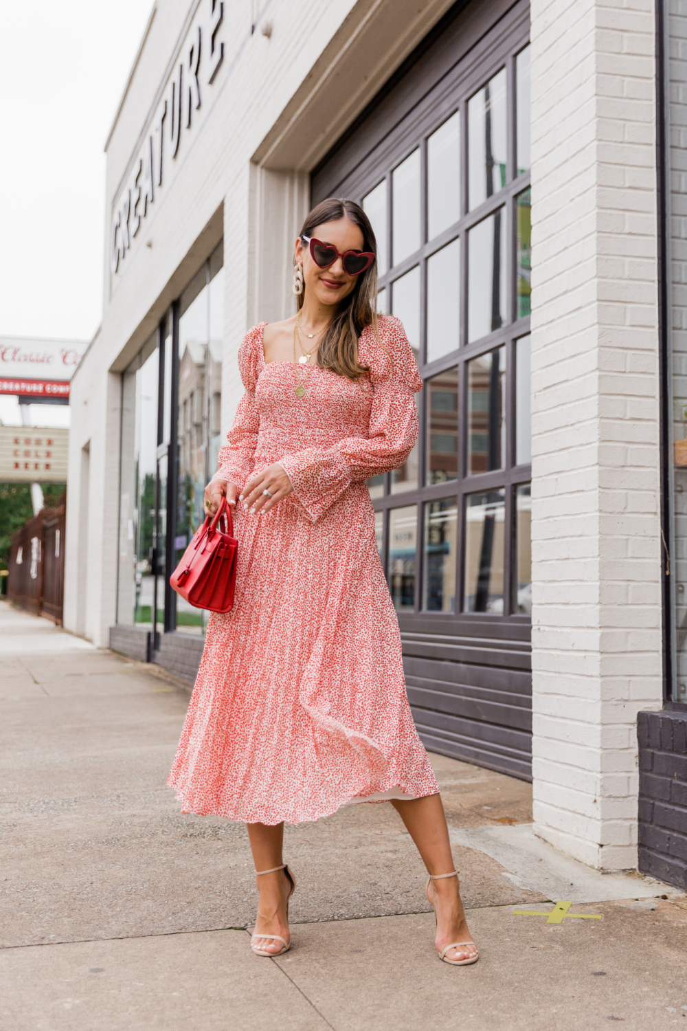 red polka dot skirt