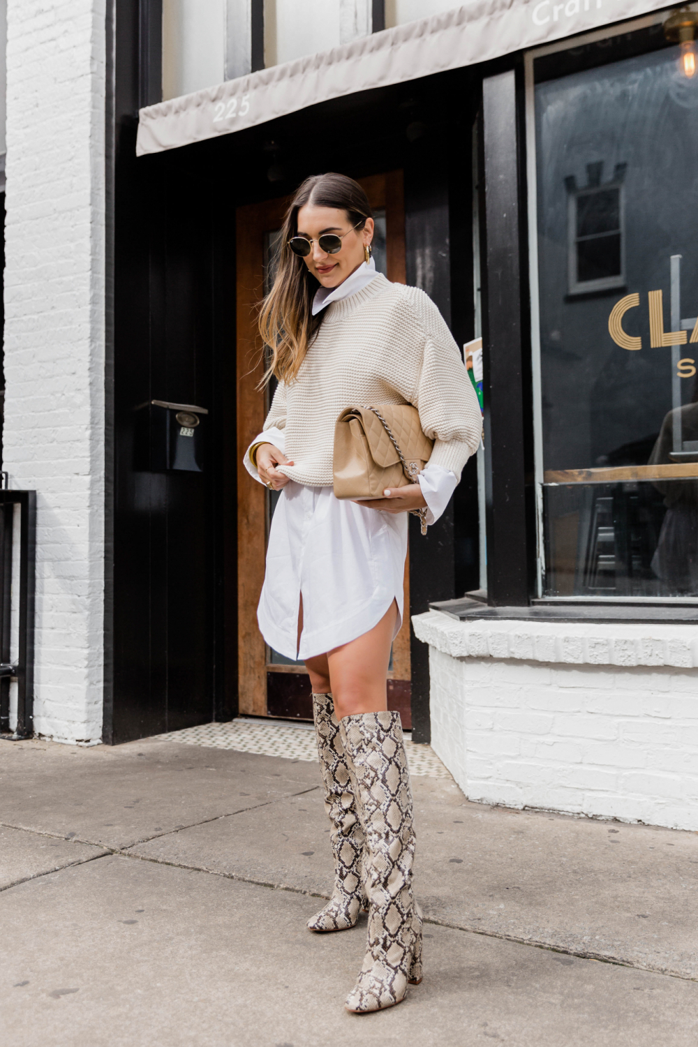 white shirt dress