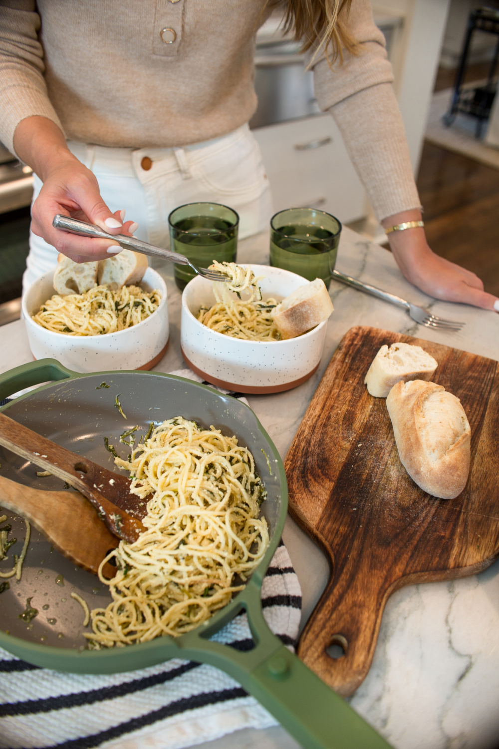 green glass cups