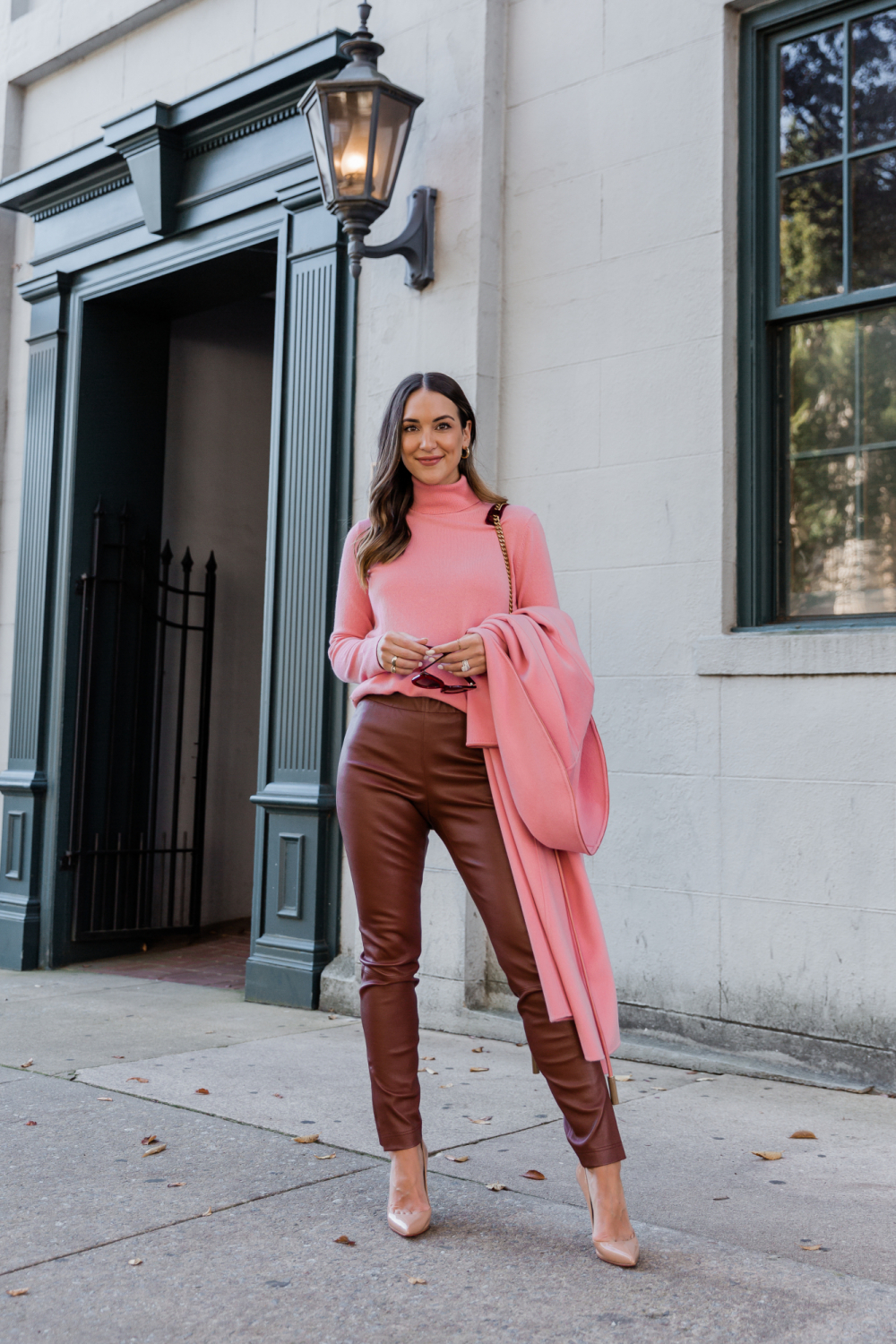 burgundy leather pant