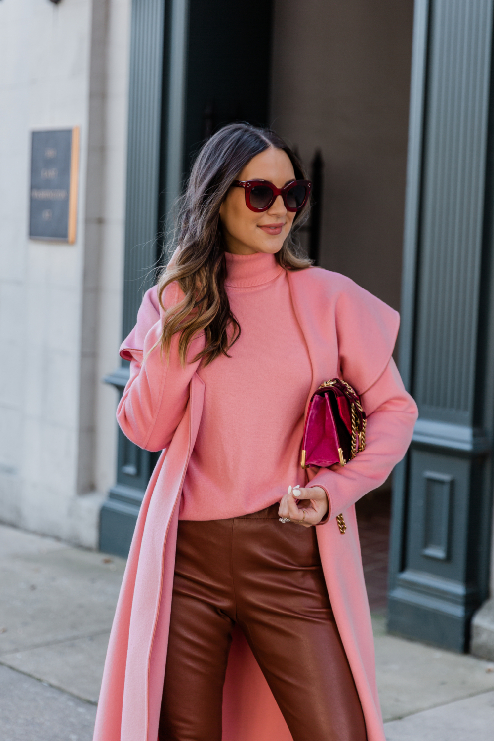 Pink turtleneck on sale